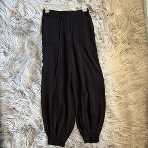 Fate Black Knit Drawstring Harem Trousers